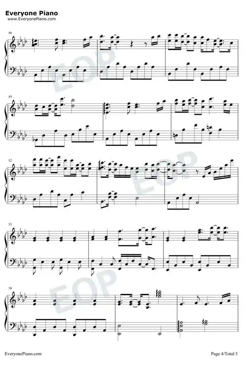 my sunshine-何以笙箫默主题曲五线谱预览4