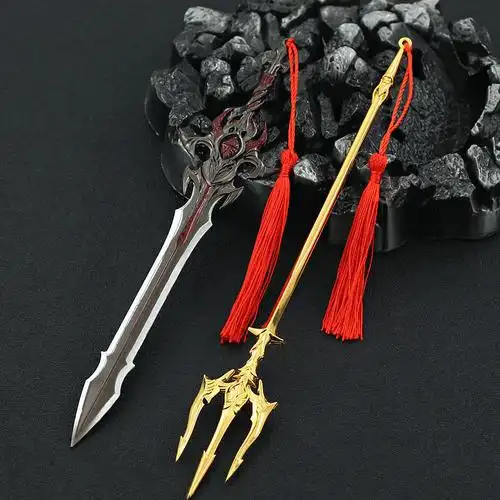 斗罗大陆唐三修罗神剑动漫周边小三挂件唐晨魔剑22cm神器海神三叉戟器