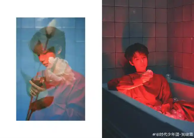 贺峻霖浴缸海洋球写真##贺峻霖谧境写真