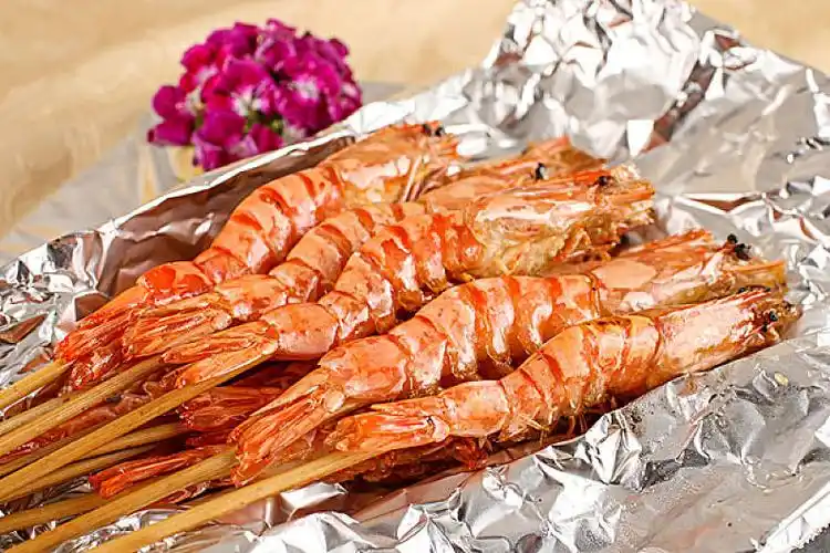 锡纸碳烤虾