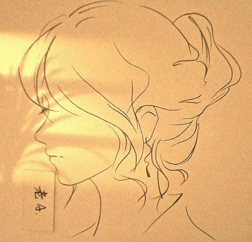 侧脸手绘过程图