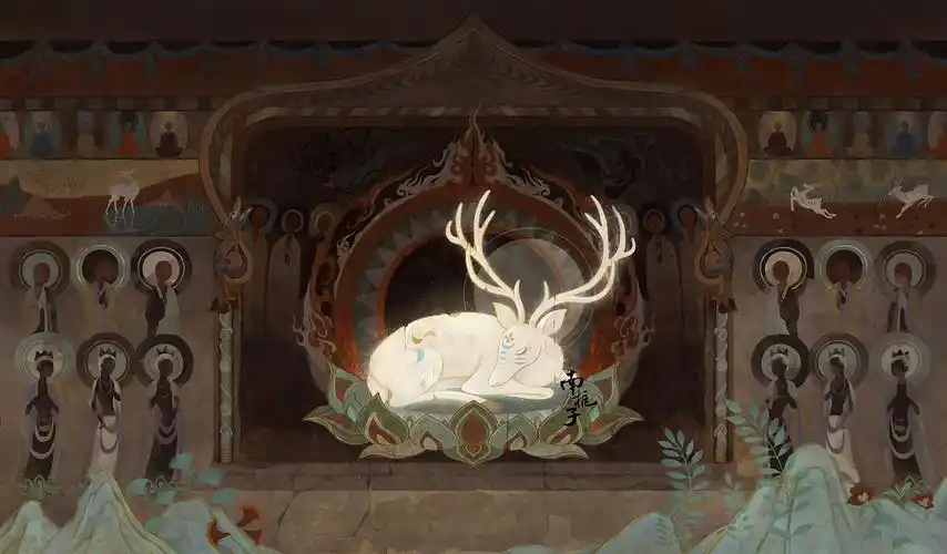 敦煌四兽 | 鹿王本生|插画|创作习作|是南栀子 - 原创作品 - 站酷