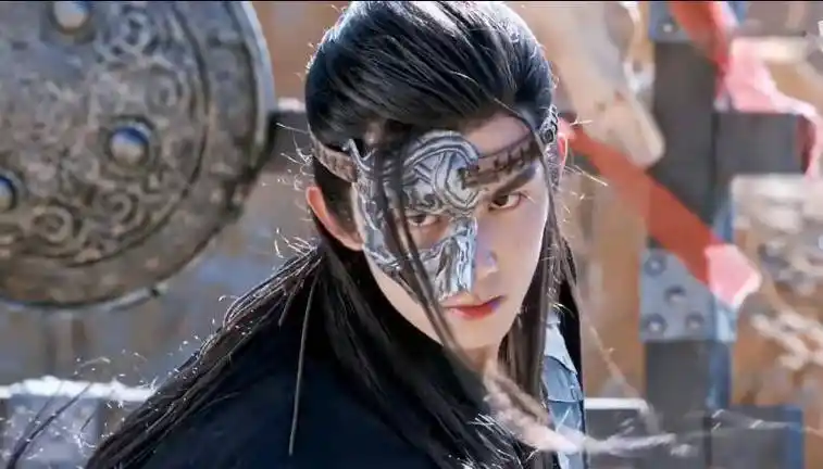 4,吴磊肖战在《陈情令》中饰演的魏无羡,一袭黑衣,长身玉立,红色发