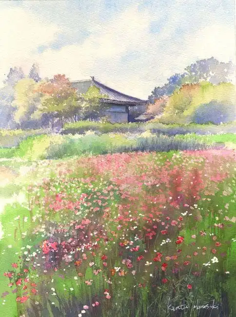 唯美的日系田园风光水彩画日本插画师ka