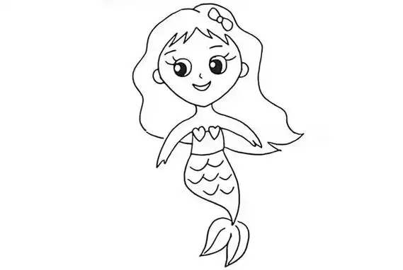 简单十五步画出美人鱼简笔画步骤图教程