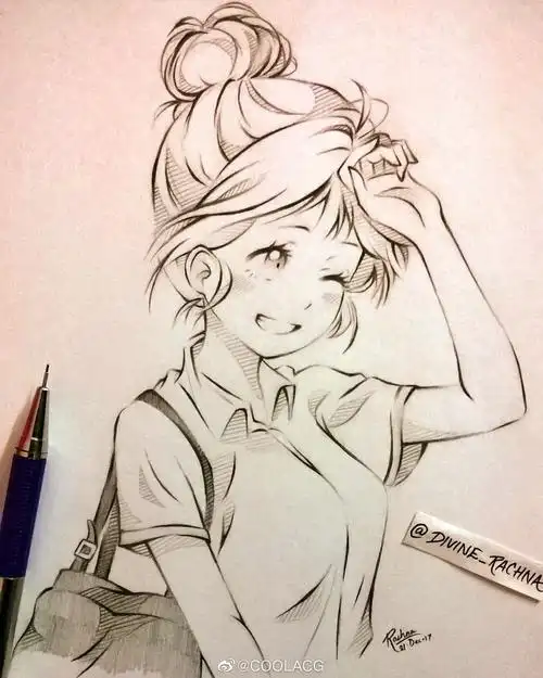 零基础学素描动漫人物素描教程求漫画人物手稿,要铅笔画,线条分明