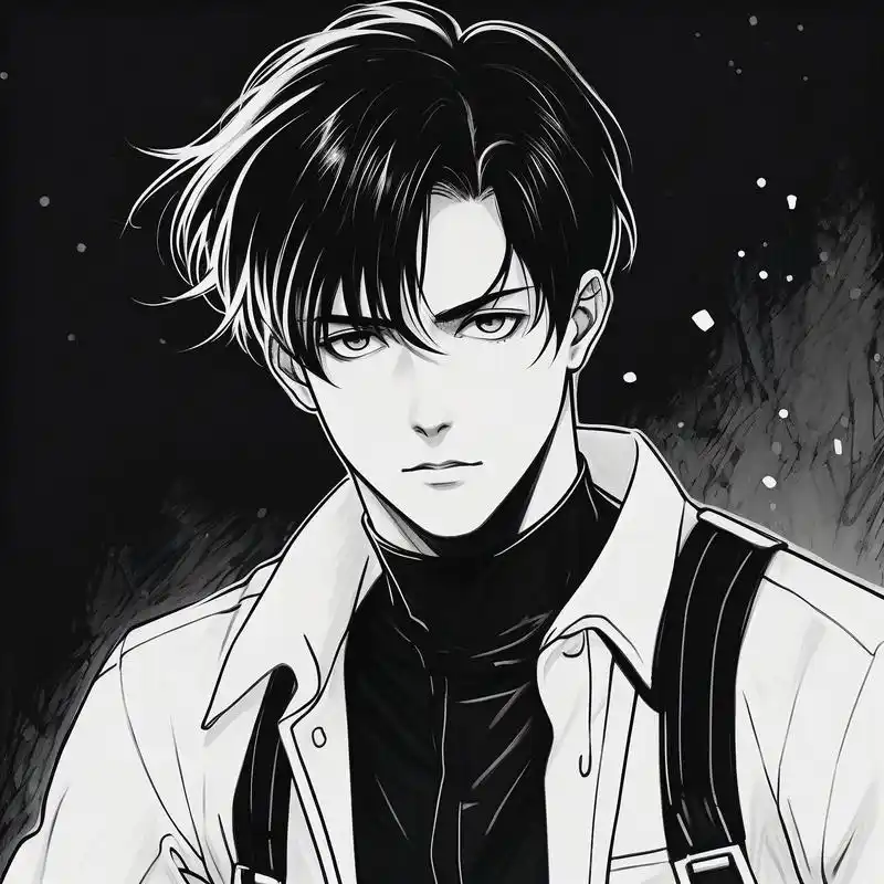 动漫男生黑白头像,黑白滤镜下的男生头像,真的超级有质感,高冷又帅气