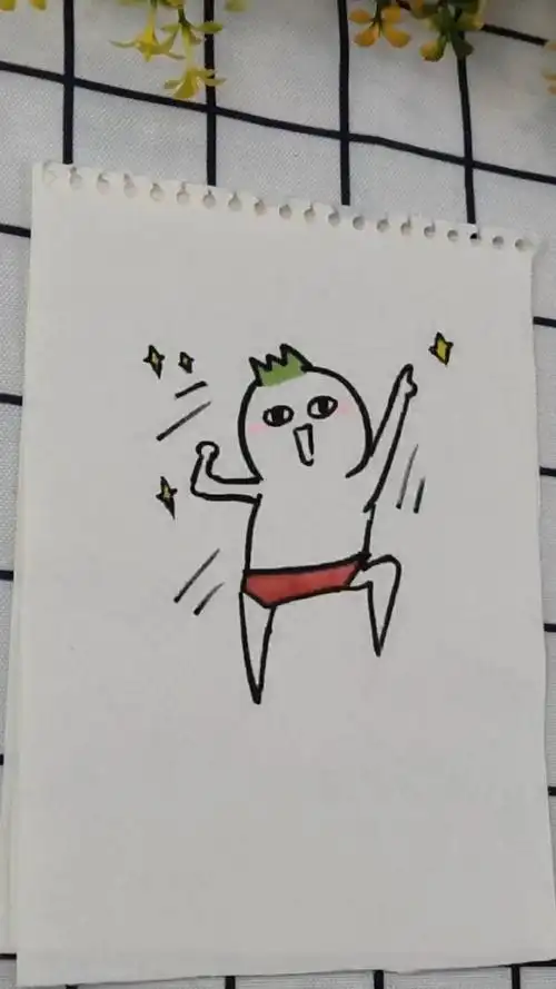 卡通简笔画搞笑小人,是不是很二?你们觉得呢?