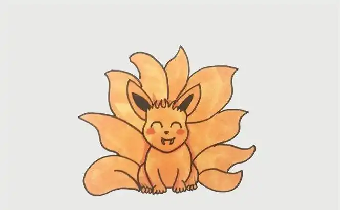 九尾狐尾巴图片简笔画第1页火影忍者九尾怎么画q版简笔画九尾动漫人物