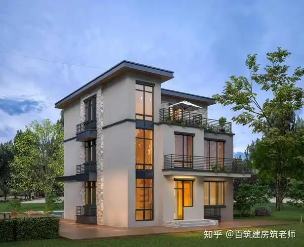 现代风三层别墅客厅挑空明亮透气