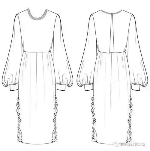 "时尚皇后"连衣裙-线稿款式图(合集)