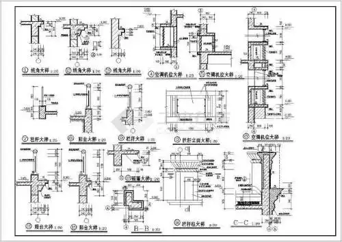 某地三层砖混结构别墅建筑设计施工图_cad图纸下载-土木在线