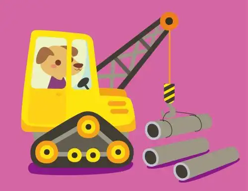 小狗的吊车 卡通 动物