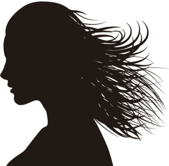 长发女子侧脸剪影