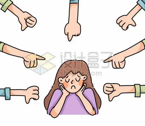 被人指责的卡通女孩png图片素材381726