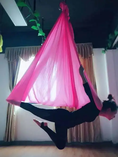 厂家瑜伽馆重力空中瑜伽吊床弹力瑜伽吊床吊绳吊带弹力布料绸缎