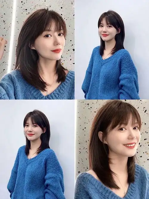 锁骨法式刘海发