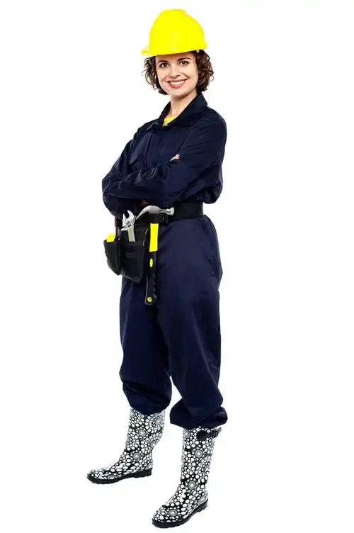 建筑工人,戴着,黄色,安全帽