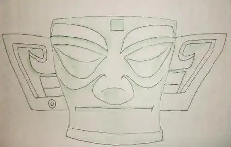 三星堆面具简笔画三星堆青铜器的简笔画看过该简笔画的同学还看了
