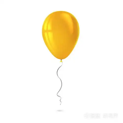 充气飞行气球隔离在白色背景上