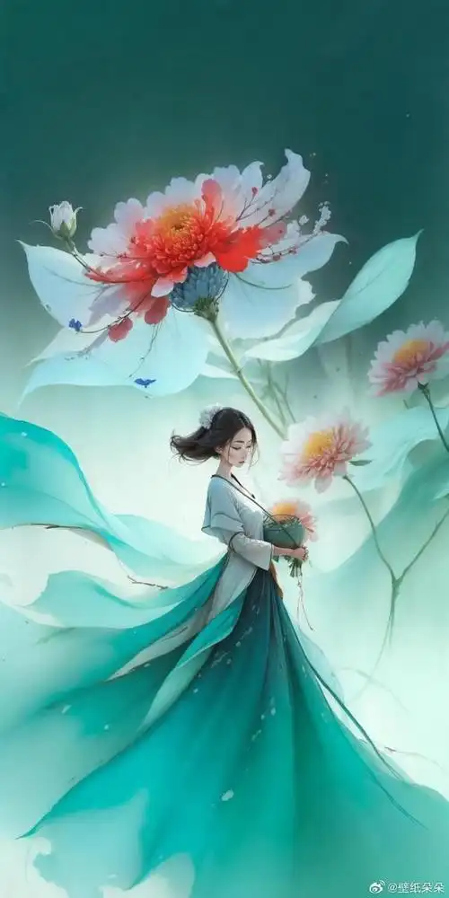 壁纸分享,美人如花似朝露,更要做自己的女王