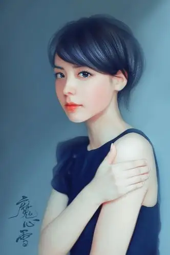 转手绘——冷色唯美风短发