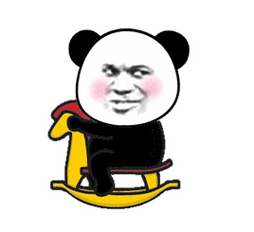 骑木马超大霸屏熊猫头表情包抖音热门的超大霸屏熊猫头动态表情包第三