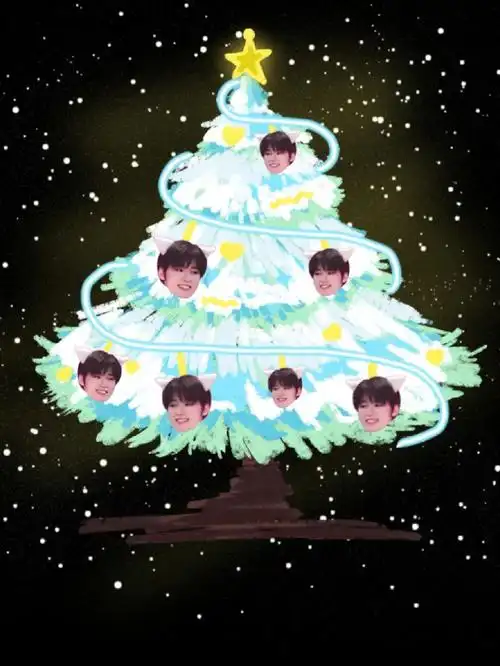 宋亚轩应援色的圣诞树禁二传,禁二改#時代少年团  #饭圈美工