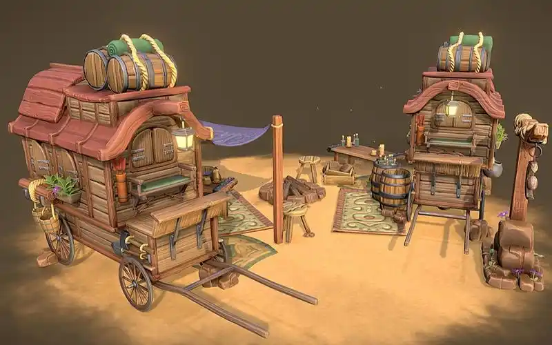 maya场景建模:零基础学习游戏场景模型搭建,maya新手场景结构教学