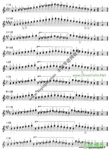 陈又新《实用小提琴音阶练习》3 三度双音音阶