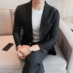 xz506-p145-商务休闲西装外套男纯色薄款修身西服 高品质 高定货图片