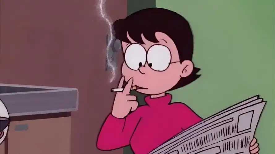哆啦a梦:大雄老妈抽烟看报纸,老爸娘娘腔,静香有了男子气概
