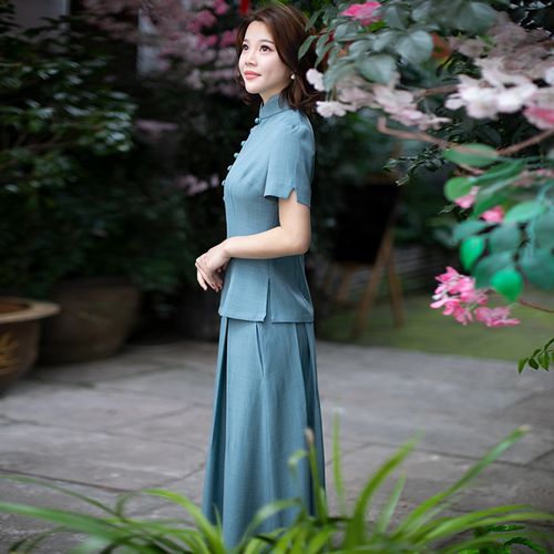 筠雅职业套装女高级感大牌女装名媛休闲洋气中国风旗袍裙两件套