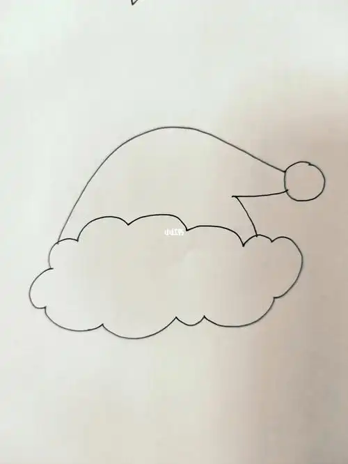 手绘简笔画教程||圣诞帽