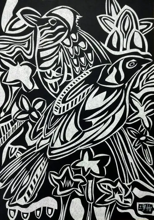 赵农艺术工作室学生纸版画作品