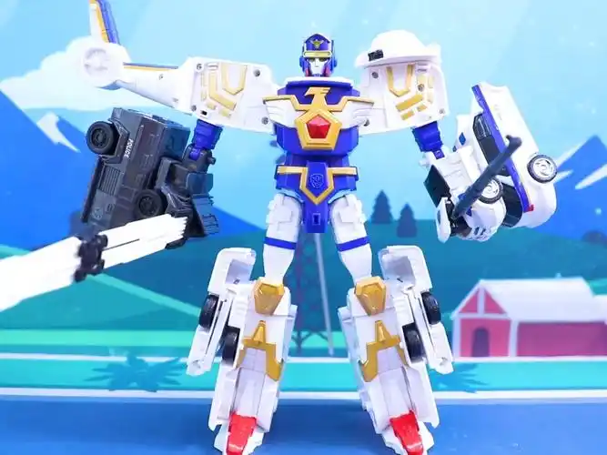 开箱咖宝车神四合体机器人特警巨人