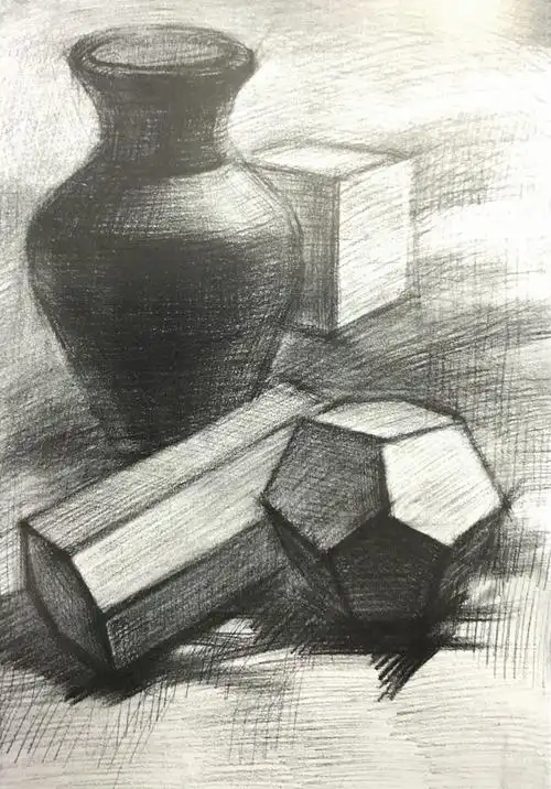 中国美术学院美术考级素描考级四级(中级)示范图例