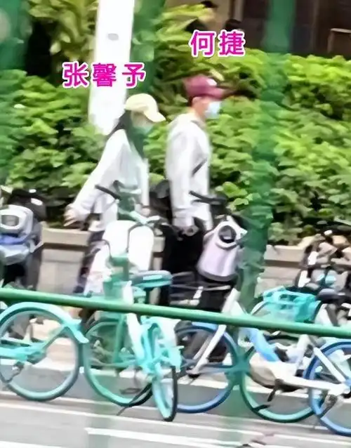 身边有老公何婕的陪伴,两人在行走过程中有说有笑的.