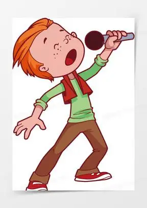 40卡通手绘男孩看乐谱唱歌元素00手绘卡通男孩唱歌602卡通手绘男孩