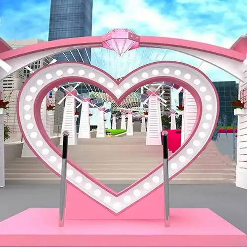 520情人节爱心美陈装饰堆头摆件