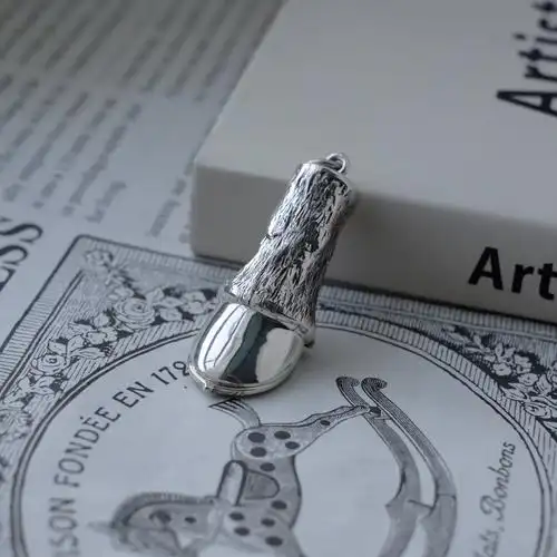 shui 925纯银吊坠马蹄u形马蹄铁元素复古可打开设计盒子项链挂坠