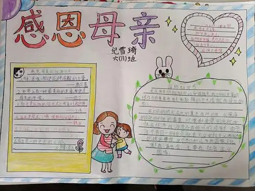 南校区六(11)班三八妇女节,感恩母亲手抄报展