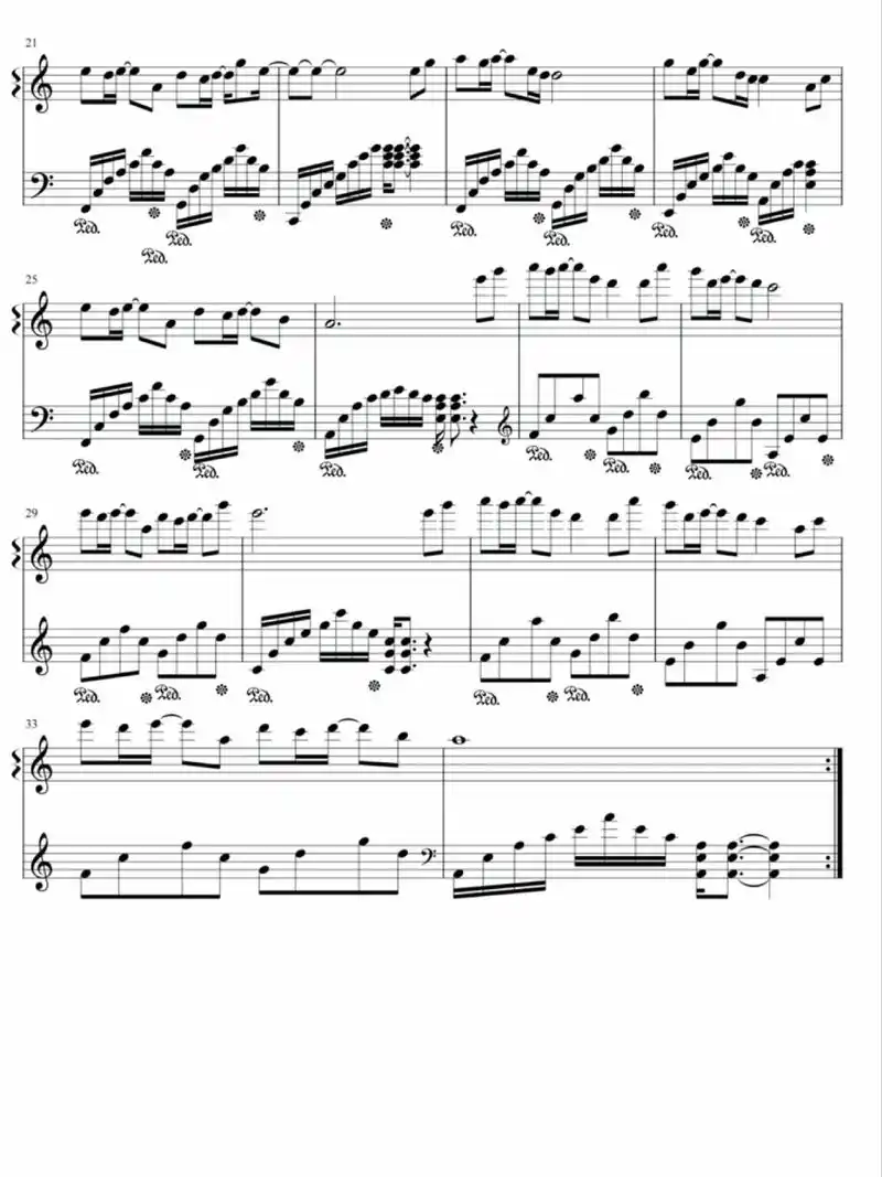 安琥《天使的翅膀》钢琴谱 五线谱 简易版 天使的翅膀是由徐誉滕作词