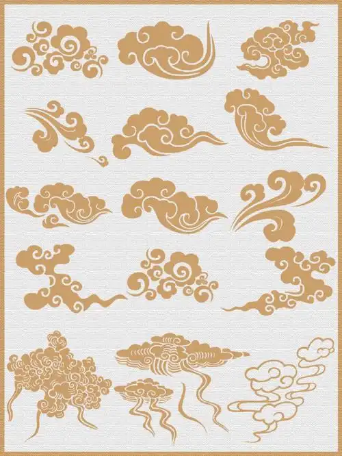 国风祥云纹样免扣素材