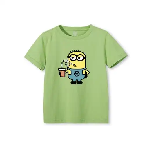 夏装儿童童装大中小童男女童卡通印花圆领短袖t恤