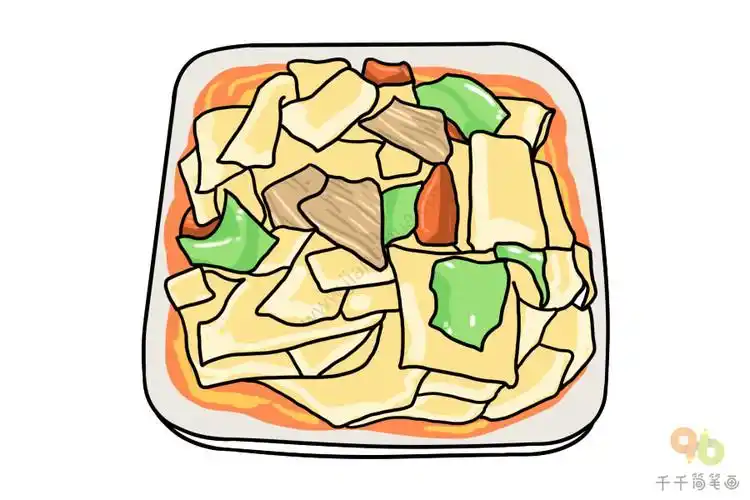 烩面片简笔画,食物简笔画,烩面片怎么画,烩面片简笔画图片大全创意师