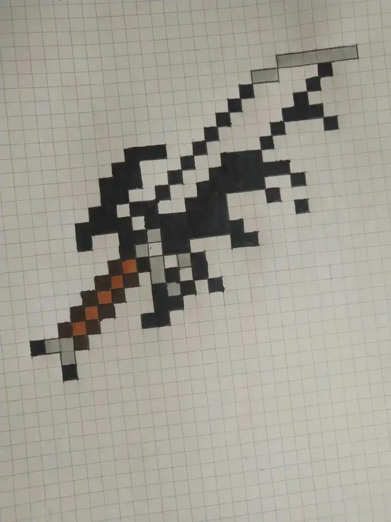 我的世界minecraft #mc 303战刀 #像素画 - 抖音