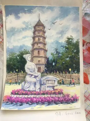 美国华裔学生gene lam参赛作品:福州马尾罗星塔 -少年组 - 印象福州