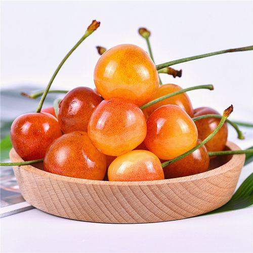 樱桃黄水晶山东烟台国产小樱桃车厘子黄蜜黄樱桃3斤车厘子