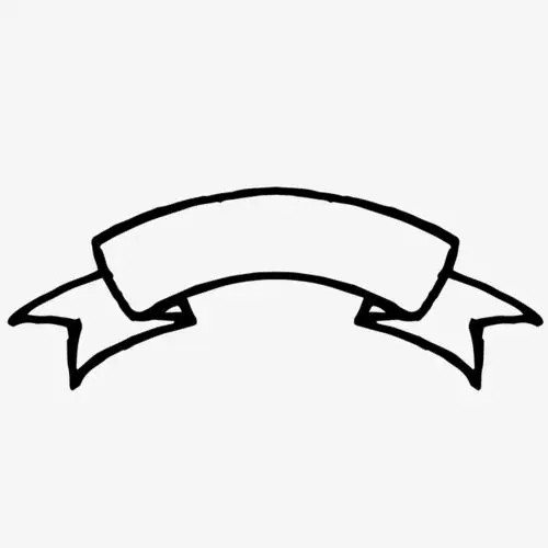 黑色手绘线条飘带